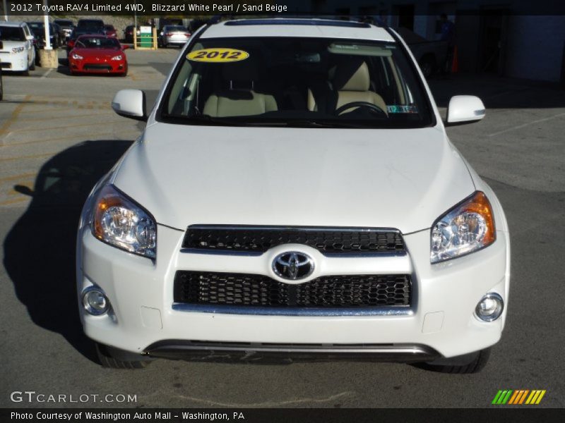 Blizzard White Pearl / Sand Beige 2012 Toyota RAV4 Limited 4WD