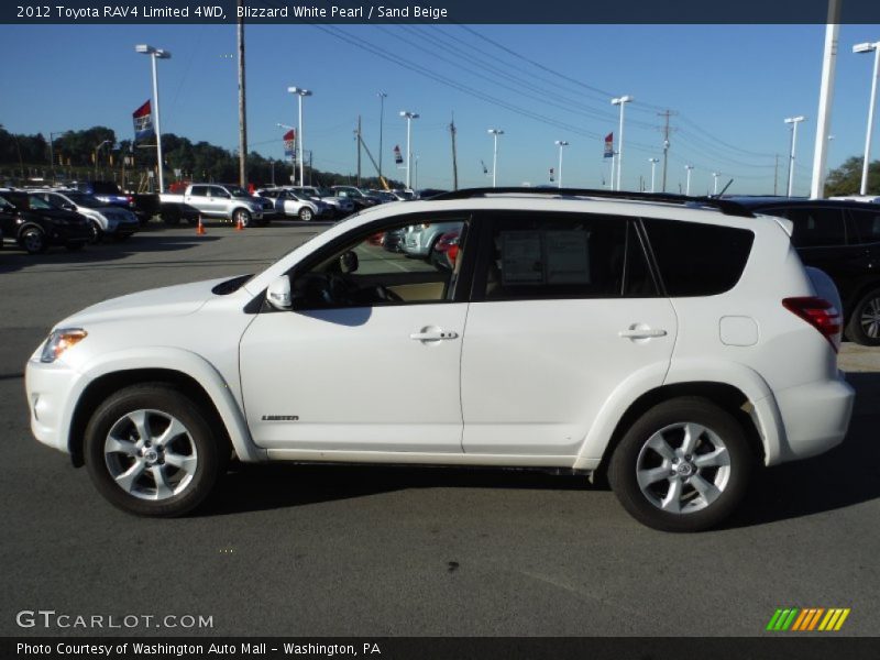Blizzard White Pearl / Sand Beige 2012 Toyota RAV4 Limited 4WD