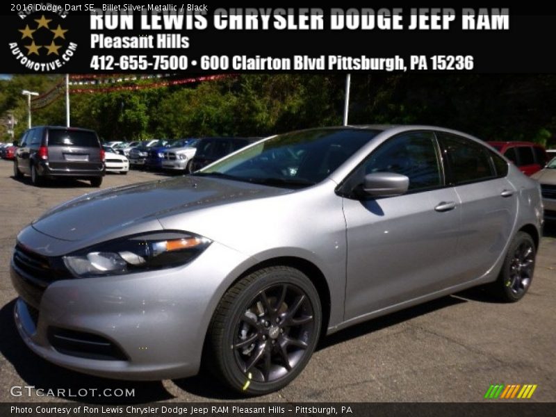 Billet Silver Metallic / Black 2016 Dodge Dart SE