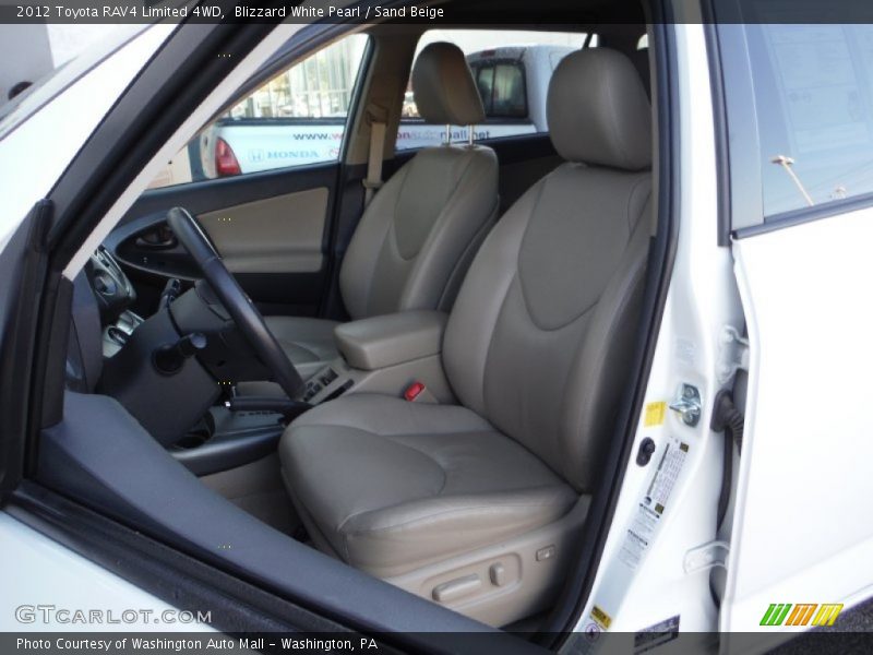 Blizzard White Pearl / Sand Beige 2012 Toyota RAV4 Limited 4WD