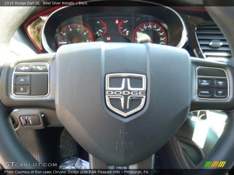 Billet Silver Metallic / Black 2016 Dodge Dart SE
