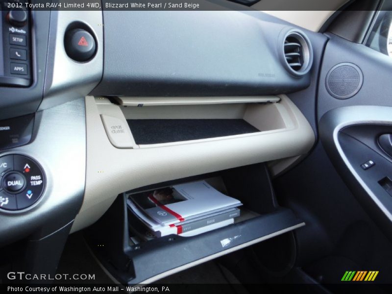 Blizzard White Pearl / Sand Beige 2012 Toyota RAV4 Limited 4WD