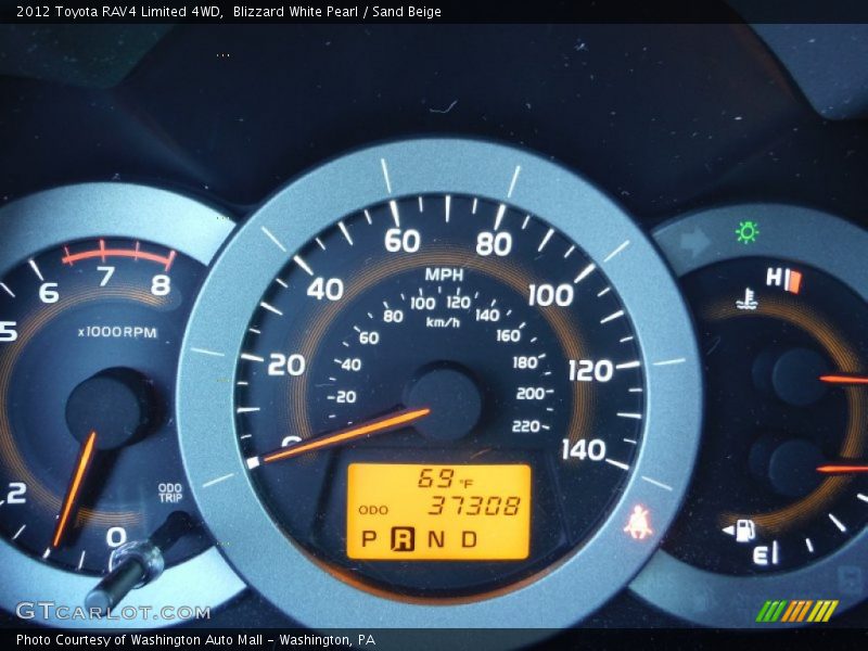 Blizzard White Pearl / Sand Beige 2012 Toyota RAV4 Limited 4WD