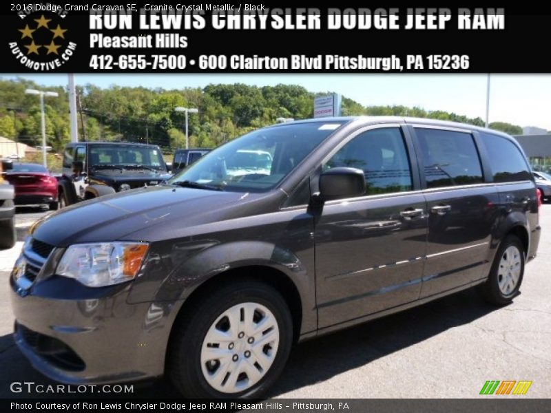 Granite Crystal Metallic / Black 2016 Dodge Grand Caravan SE