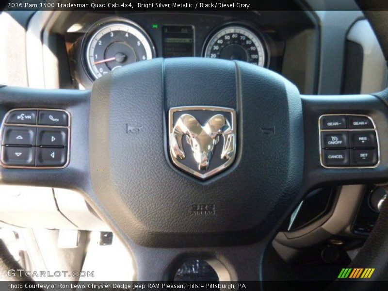 Bright Silver Metallic / Black/Diesel Gray 2016 Ram 1500 Tradesman Quad Cab 4x4
