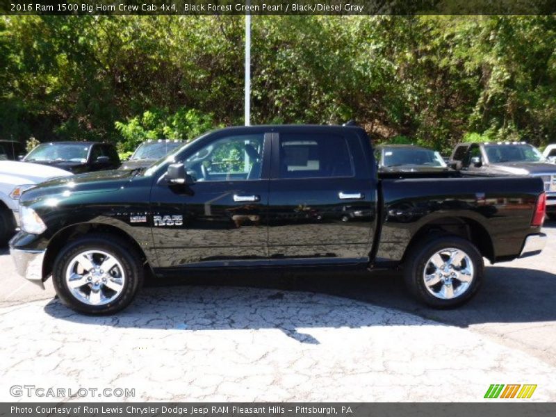 Black Forest Green Pearl / Black/Diesel Gray 2016 Ram 1500 Big Horn Crew Cab 4x4