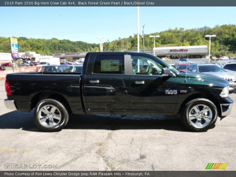 Black Forest Green Pearl / Black/Diesel Gray 2016 Ram 1500 Big Horn Crew Cab 4x4