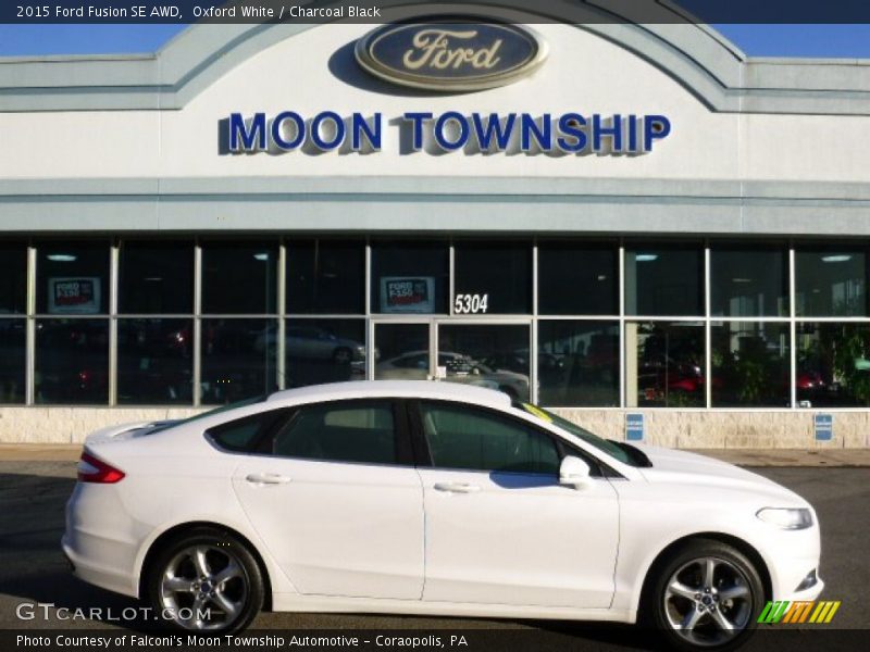 Oxford White / Charcoal Black 2015 Ford Fusion SE AWD