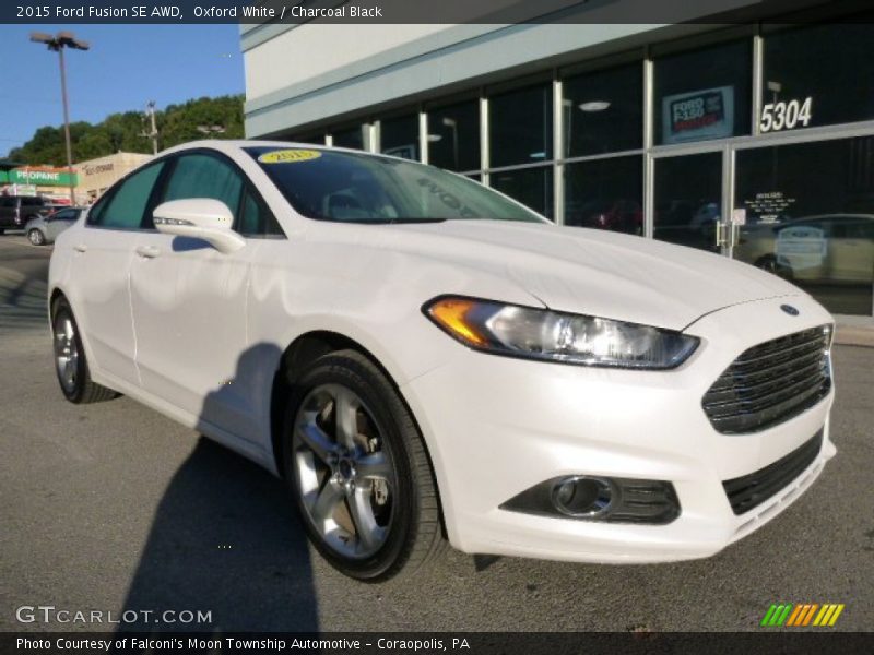 Oxford White / Charcoal Black 2015 Ford Fusion SE AWD