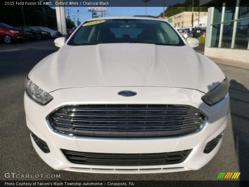 Oxford White / Charcoal Black 2015 Ford Fusion SE AWD