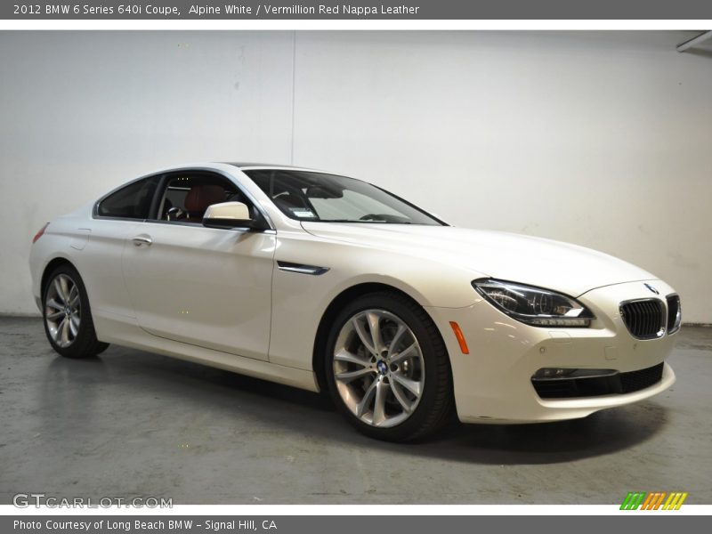 Alpine White / Vermillion Red Nappa Leather 2012 BMW 6 Series 640i Coupe