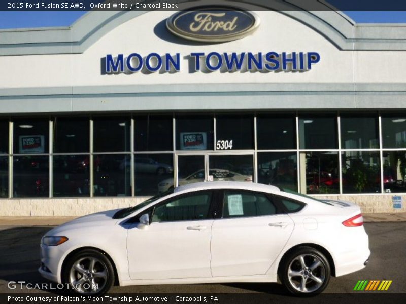 Oxford White / Charcoal Black 2015 Ford Fusion SE AWD