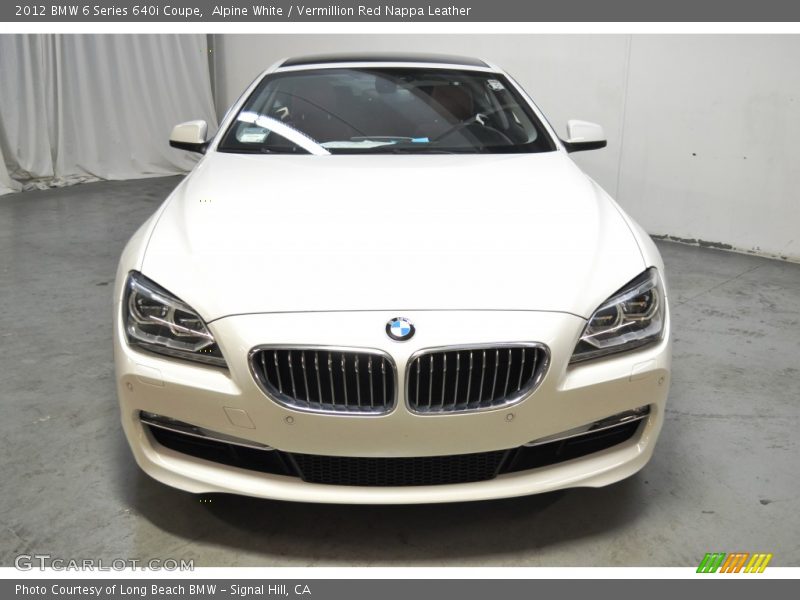 Alpine White / Vermillion Red Nappa Leather 2012 BMW 6 Series 640i Coupe