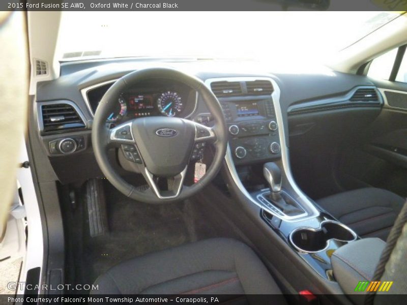 Oxford White / Charcoal Black 2015 Ford Fusion SE AWD