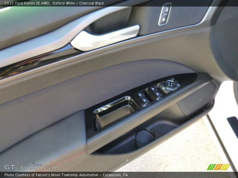 Oxford White / Charcoal Black 2015 Ford Fusion SE AWD