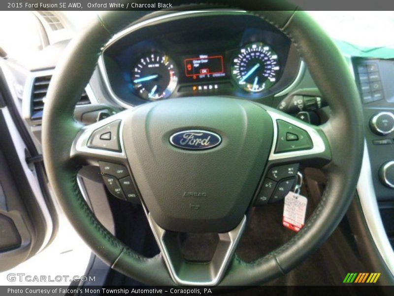 Oxford White / Charcoal Black 2015 Ford Fusion SE AWD