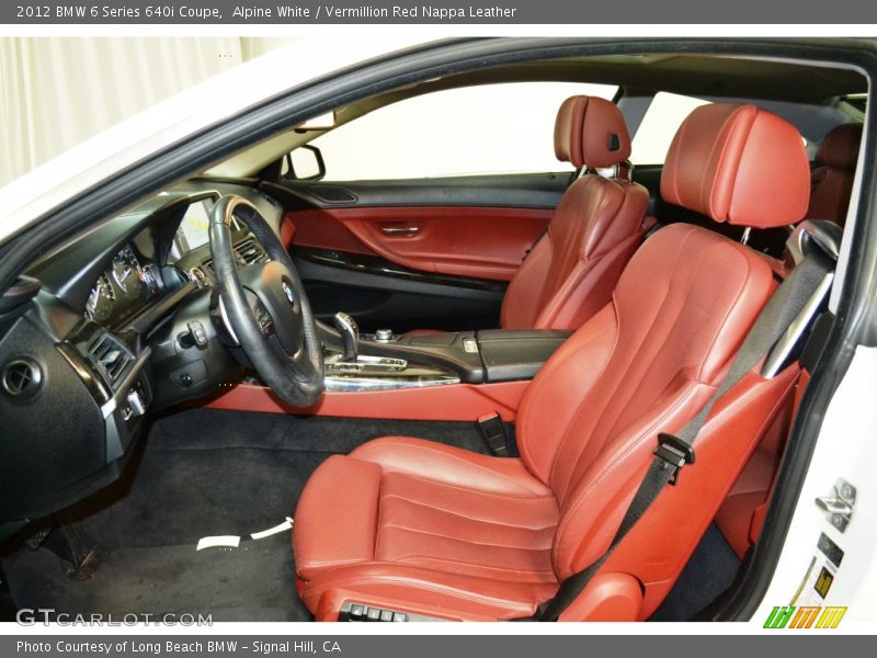 Alpine White / Vermillion Red Nappa Leather 2012 BMW 6 Series 640i Coupe