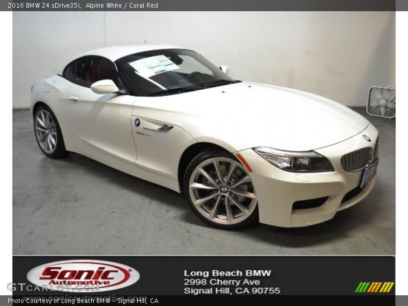 Alpine White / Coral Red 2016 BMW Z4 sDrive35i