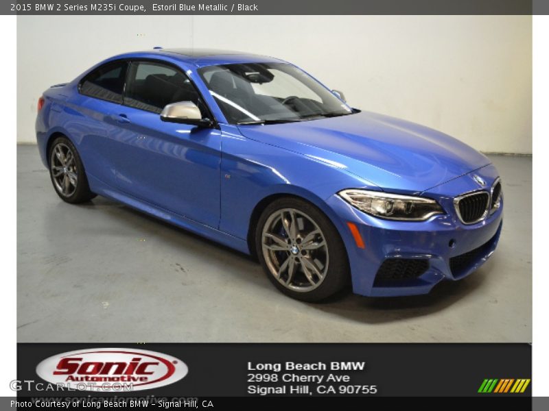 Estoril Blue Metallic / Black 2015 BMW 2 Series M235i Coupe