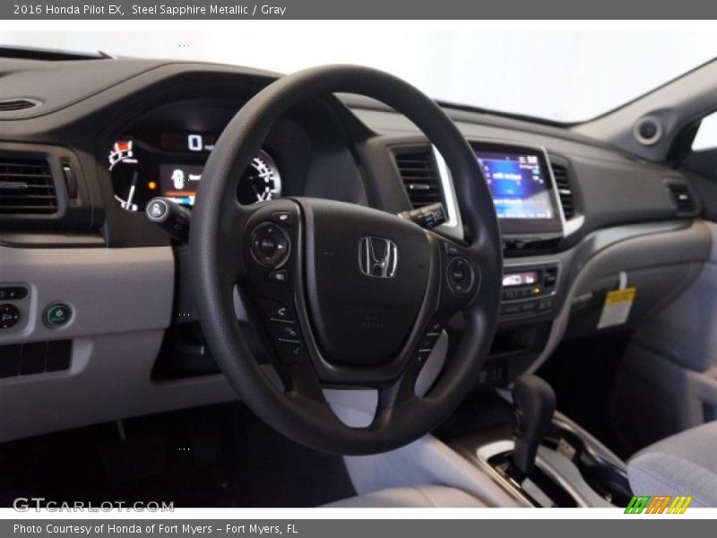 Steel Sapphire Metallic / Gray 2016 Honda Pilot EX