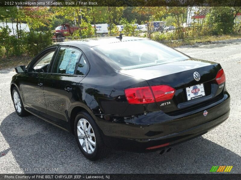 Black / Titan Black 2012 Volkswagen Jetta SE Sedan