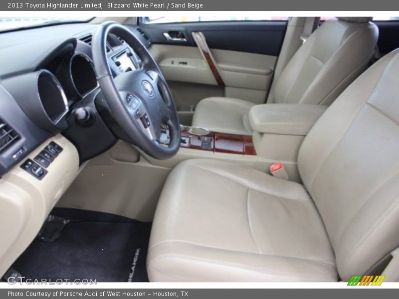 Blizzard White Pearl / Sand Beige 2013 Toyota Highlander Limited