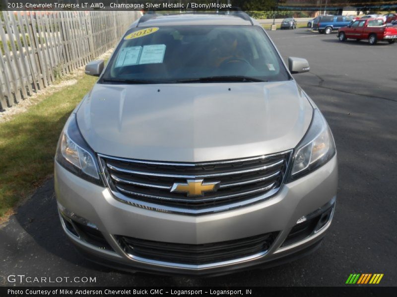 Champagne Silver Metallic / Ebony/Mojave 2013 Chevrolet Traverse LT AWD