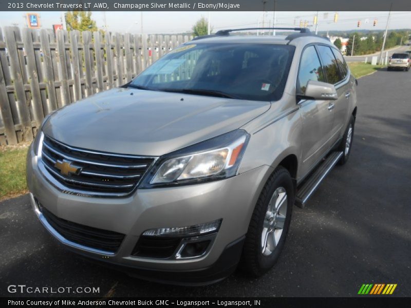 Champagne Silver Metallic / Ebony/Mojave 2013 Chevrolet Traverse LT AWD