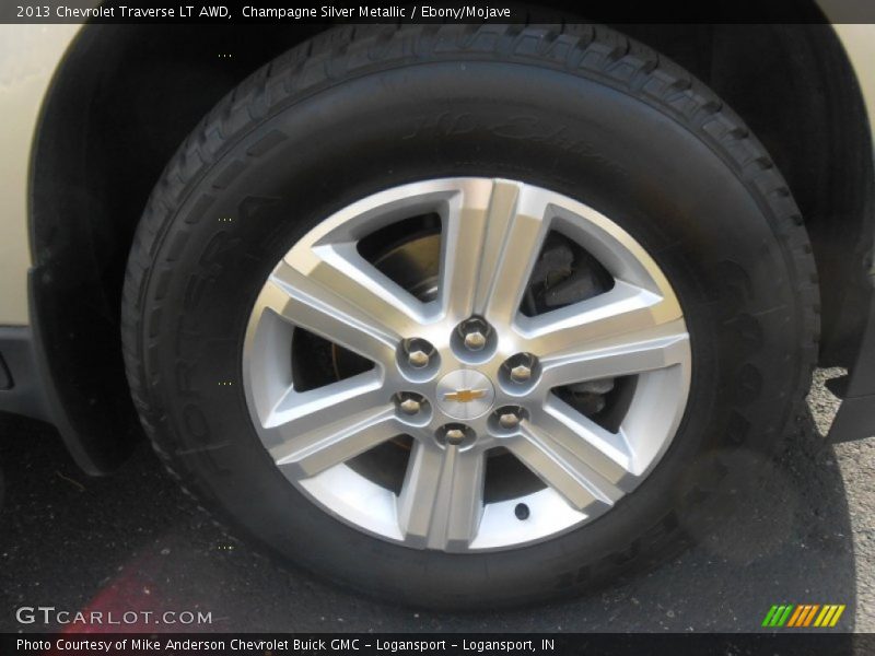 Champagne Silver Metallic / Ebony/Mojave 2013 Chevrolet Traverse LT AWD