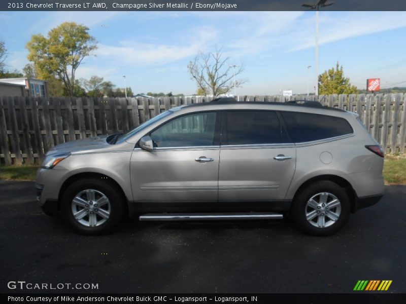 Champagne Silver Metallic / Ebony/Mojave 2013 Chevrolet Traverse LT AWD