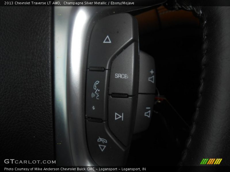 Champagne Silver Metallic / Ebony/Mojave 2013 Chevrolet Traverse LT AWD