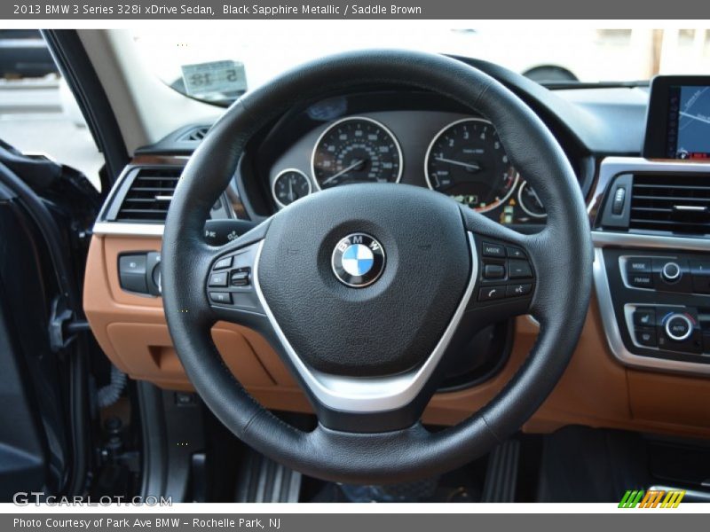 Black Sapphire Metallic / Saddle Brown 2013 BMW 3 Series 328i xDrive Sedan