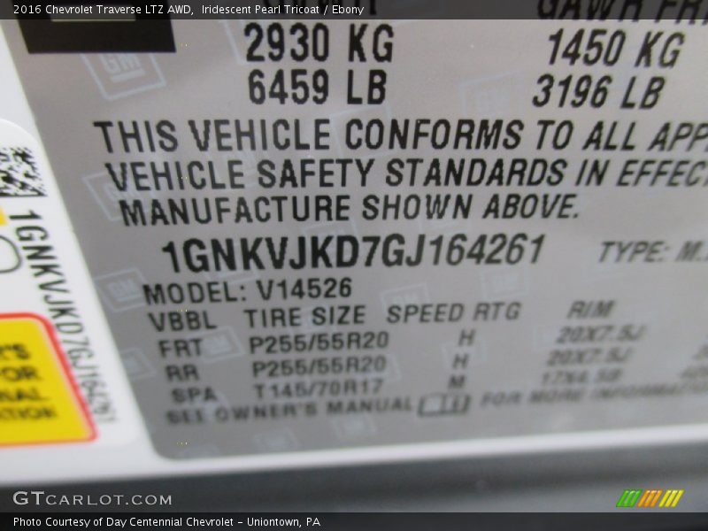 Iridescent Pearl Tricoat / Ebony 2016 Chevrolet Traverse LTZ AWD