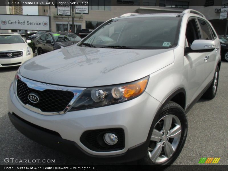 Bright Silver / Beige 2012 Kia Sorento EX V6 AWD