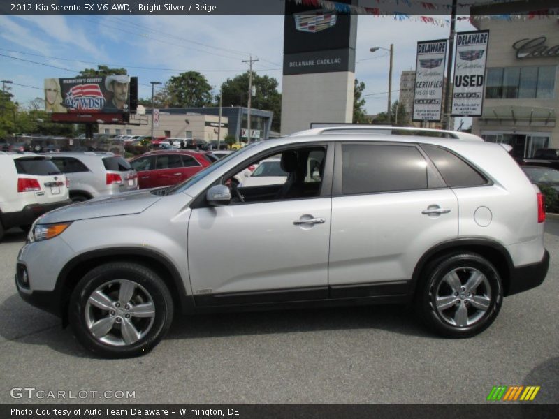 Bright Silver / Beige 2012 Kia Sorento EX V6 AWD