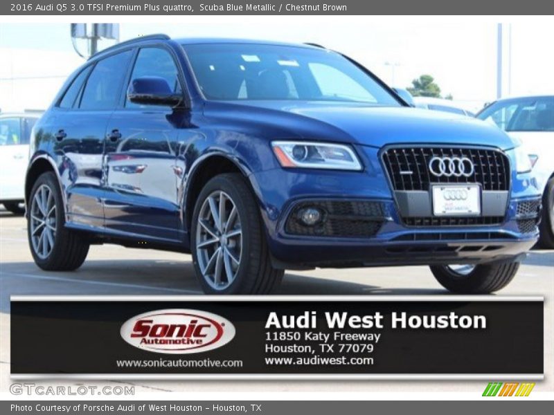 Scuba Blue Metallic / Chestnut Brown 2016 Audi Q5 3.0 TFSI Premium Plus quattro