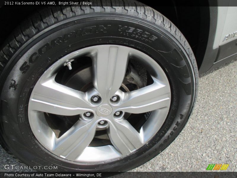 Bright Silver / Beige 2012 Kia Sorento EX V6 AWD