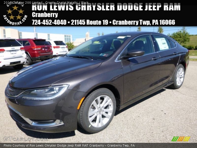 Granite Crystal Metallic / Black 2016 Chrysler 200 Limited