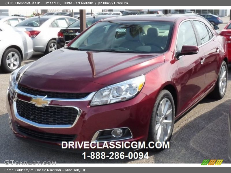 Butte Red Metallic / Jet Black/Titanium 2016 Chevrolet Malibu Limited LS