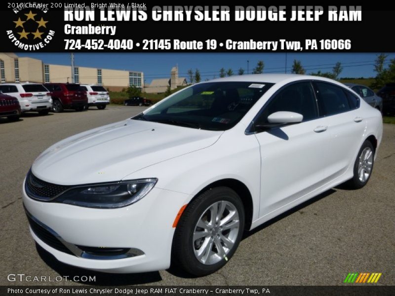 Bright White / Black 2016 Chrysler 200 Limited