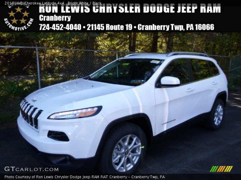 Bright White / Black 2016 Jeep Cherokee Latitude 4x4