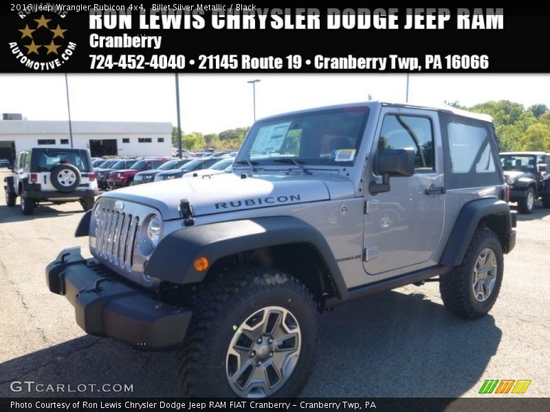 Billet Silver Metallic / Black 2016 Jeep Wrangler Rubicon 4x4