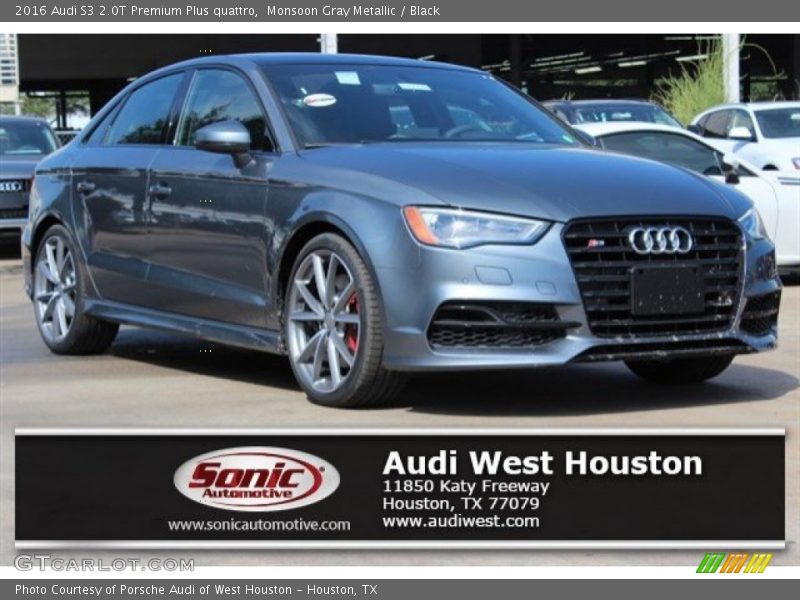 Monsoon Gray Metallic / Black 2016 Audi S3 2.0T Premium Plus quattro