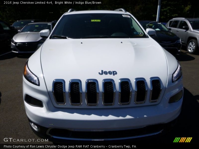 Bright White / Indigo Blue/Brown 2016 Jeep Cherokee Limited 4x4