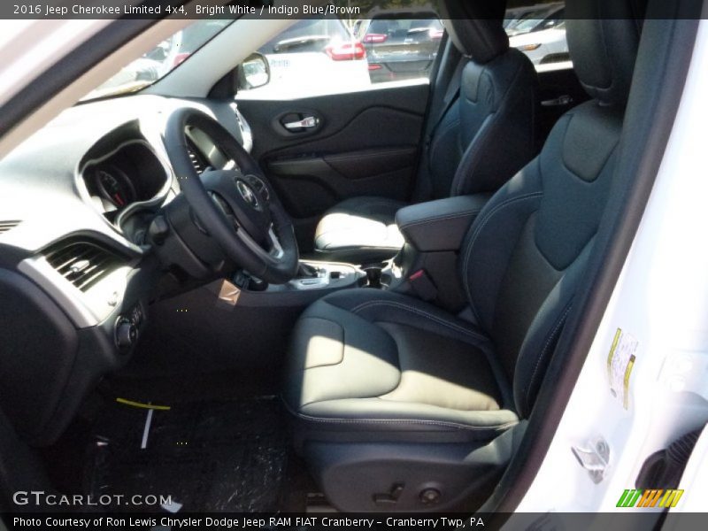 Bright White / Indigo Blue/Brown 2016 Jeep Cherokee Limited 4x4