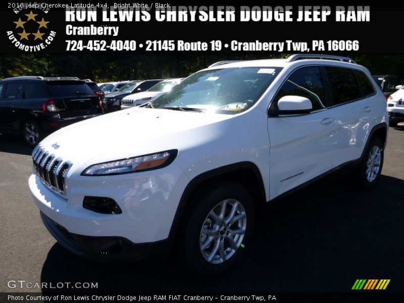 Bright White / Black 2016 Jeep Cherokee Latitude 4x4
