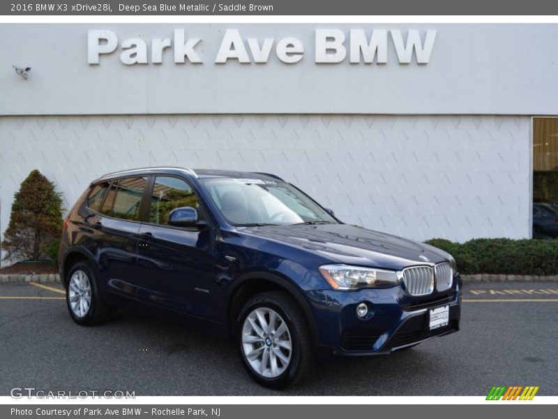 Deep Sea Blue Metallic / Saddle Brown 2016 BMW X3 xDrive28i