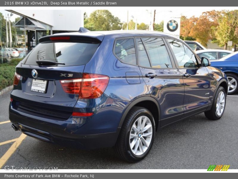 Deep Sea Blue Metallic / Saddle Brown 2016 BMW X3 xDrive28i