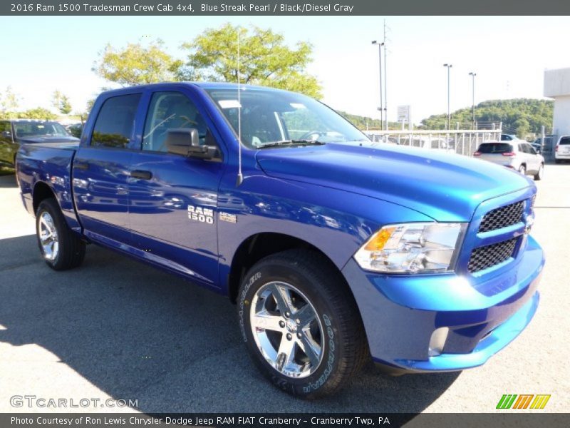 Blue Streak Pearl / Black/Diesel Gray 2016 Ram 1500 Tradesman Crew Cab 4x4