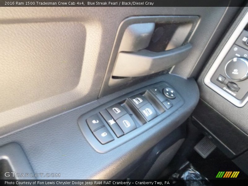 Blue Streak Pearl / Black/Diesel Gray 2016 Ram 1500 Tradesman Crew Cab 4x4